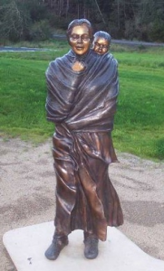 Sacagawea monument at Clatsop Memorial in Astoria